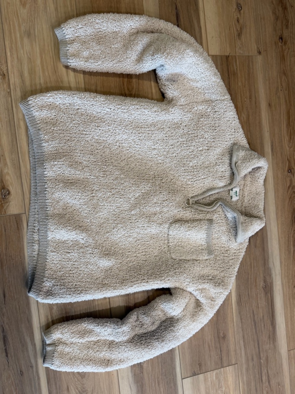 aerie Cream Sherpa Zip Pullover - Picture 10 of 10